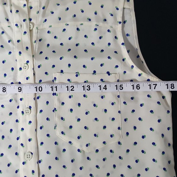Fossil Silk Polka Dot Sleeveless Top Sz S - Picture 5 of 7